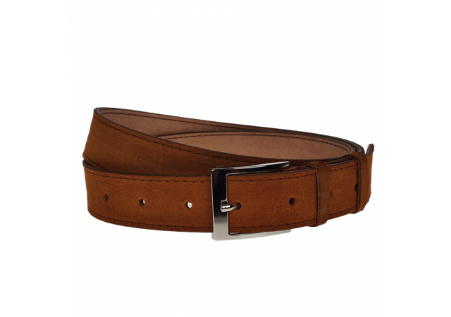 Curea barbati, casual-eleganta, din piele naturala intoarsa, latime 3.5 cm, maro - CL009